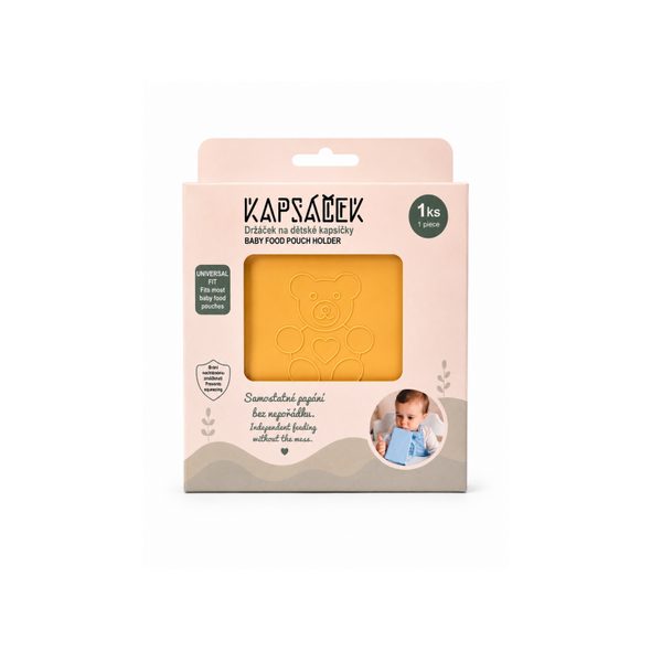 KAPSÁČEK DRŽÁČEK NA DĚTSKOU KAPSIČKU ŽLUTÝ - KRABIČKY NA SVAČINU - KRMENÍ