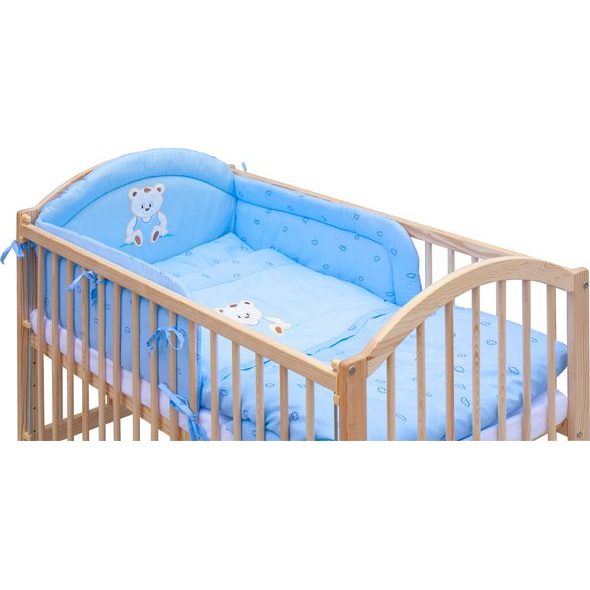 SCARLETT POSTÝLKA 120X60CM S KOMPLETNÍ VÝBAVOU MÉĎA MODRÁ - DŘEVĚNÉ POSTÝLKY - SPINKÁNÍ