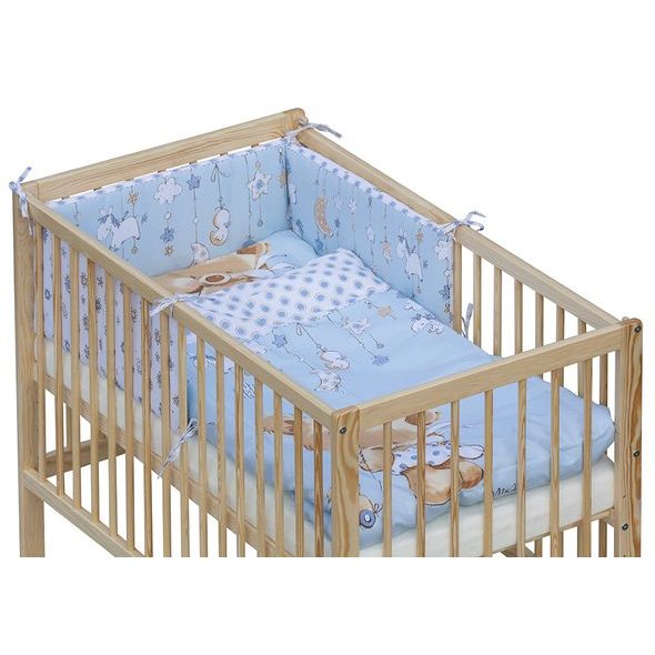 SCARLETT POSTÝLKA 120X60CM S KOMPLETNÍ VÝBAVOU GRISI MODRÁ - DŘEVĚNÉ POSTÝLKY - SPINKÁNÍ