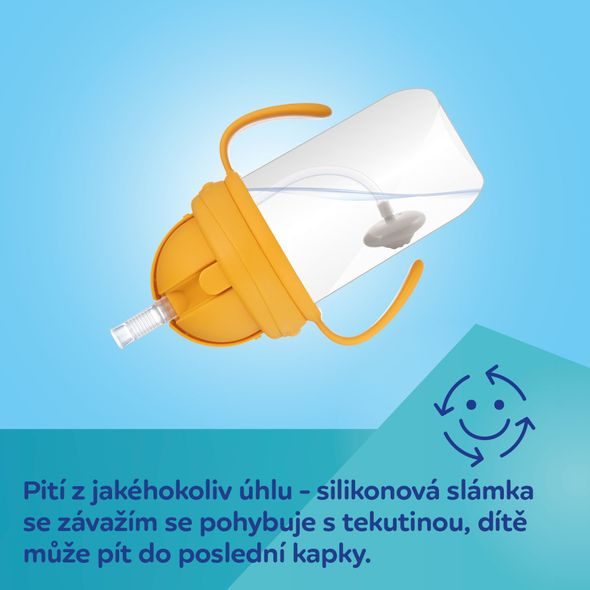 CANPOL BABIES HRNEČEK NEVYLÉVACÍ SE SLÁMKOU A ZÁVAŽÍM BABIESBOO 270ML GEPARD - DĚTSKÉ HRNEČKY - KRMENÍ