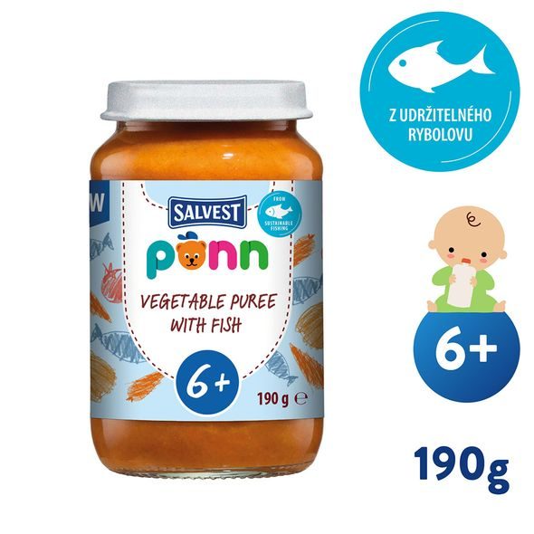 SALVEST PÕNN TRESKA SE ZELENINOVÝM PYRÉ (190 G) - MASO/ZELENINA - KRMENÍ