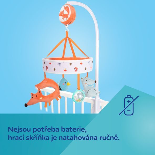 CANPOL BABIES PLYŠOVÝ KOLOTOČ S MELODIEMI FOX - KOLOTOČE NA POSTÝLKU - PRO DĚTI