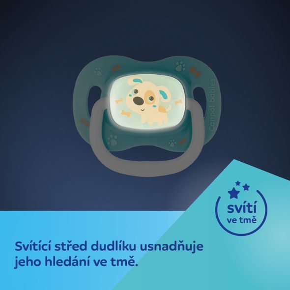 CANPOL BABIES DUDLÍK 18M+ SILIKONOVÝ SYMETRICKÝ BUNNY & COMPANY MODRÝ - ŠIDÍTKA A DOPLŇKY - KRMENÍ