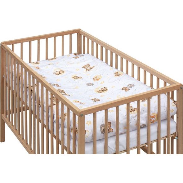 SCARLETT DĚTSKÁ POSTÝLKA S KOMPLETNÍ VÝBAVOU 120 X 60 CM LILA BÉŽOVÁ - DŘEVĚNÉ POSTÝLKY - SPINKÁNÍ