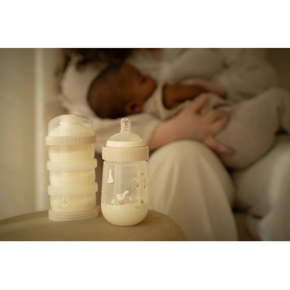 LITTLE DUTCH KOJENECKÉ LÁHVE 165 ML + 240 ML + 2 SAVIČKY HUSA - KOJENECKÉ LAHVE - KRMENÍ