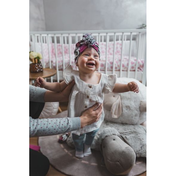 ENIE BABY TURBAN - DĚTSKÁ ČEPICE 3-6M FLOWERS - ČEPIČKY A KLOBOUČKY - PRO DĚTI