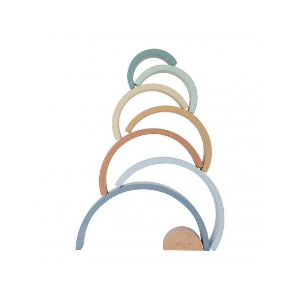 LITTLE DUTCH SKLÁDAČKA DŘEVĚNÁ DUHA FOREST FRIENDS - MOTORICKÉ A HRY - PRO DĚTI