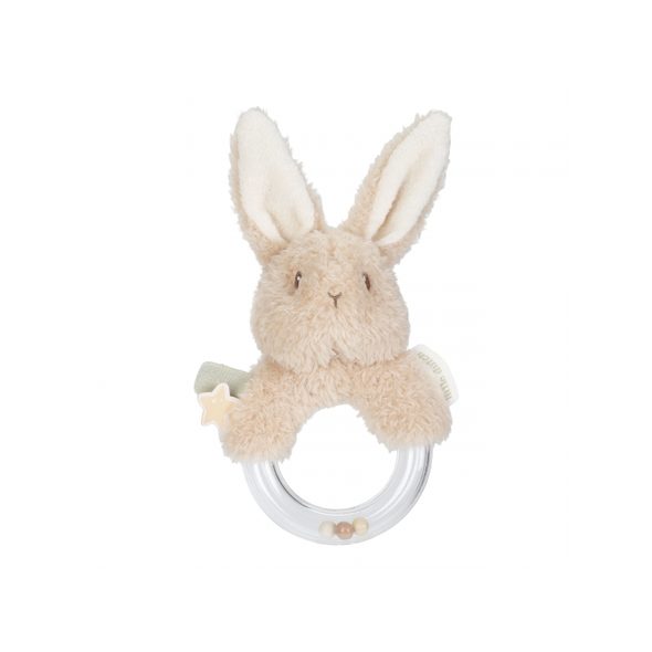 LITTLE DUTCH CHRASTÍTKO S KORÁLKY KRÁLÍČEK NEWBORN NATURALS - CHRASTÍTKA - PRO DĚTI