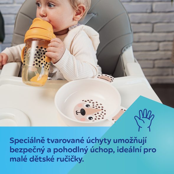 CANPOL BABIES MISKA S UŠIMA A PŘÍSAVKOU BABIESBOO 400 ML BÉŽOVÁ - MISKY, TALÍŘKY A PODLOŽKY - KRMENÍ