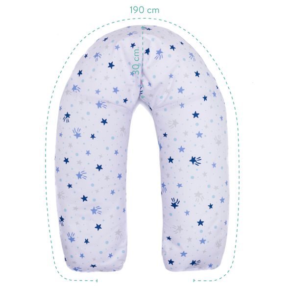 FILLIKID KOJÍCÍ POLŠTÁŘ STARS WHITE/BLUE 190 CM - KOJÍCÍ POLŠTÁŘE - KRMENÍ