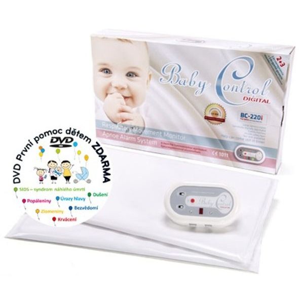 BABY CONTROL DIGITAL BC-220I PRO DVOJČATA SE DVĚMA SENZOROVÝMI PODLOŽKAMI - MONITORY DYCHU - SPINKÁNÍ