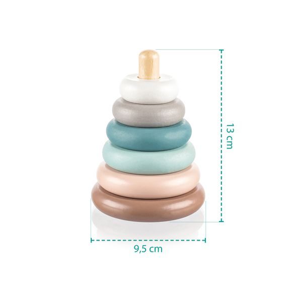 ZOPA DŘEVĚNÉ NASAZOVACÍ KROUŽKY - MOTORICKÉ A HRY - PRO DĚTI