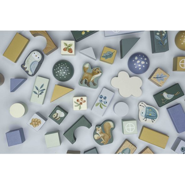 LITTLE DUTCH KOSTKY DŘEVĚNÉ 50 KS V TUBĚ FOREST FRIENDS - KOSTKY - PRO DĚTI