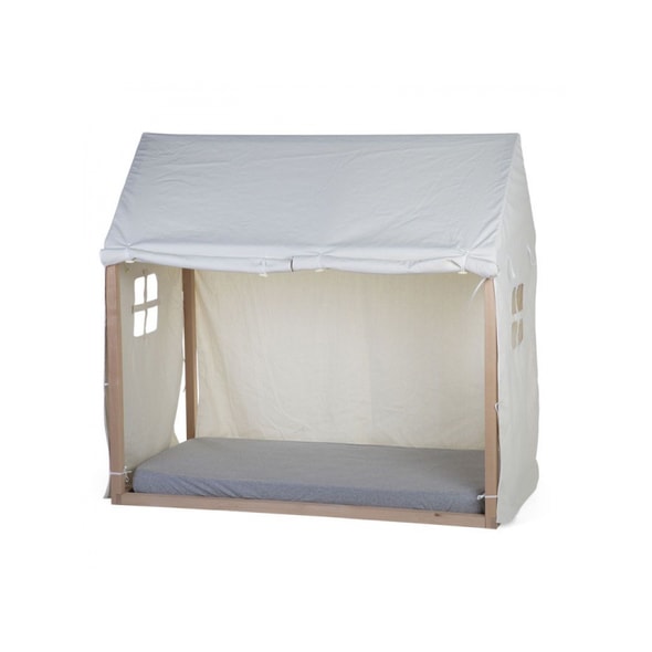 CHILDHOME TEXTILNÍ POTAH TIPI WHITE NA RÁM POSTELE DOMEK 70X140CM - KOLEČKA A ŠUPLÍKY K POSTÝLKÁM - SPINKÁNÍ