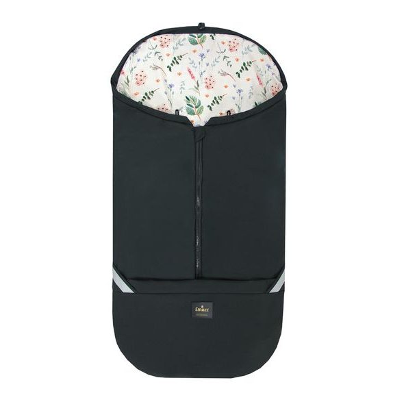 EMITEX FUSAK 2V1 COCOON SOFTSHELL BLACK + FOREST BLOSSOM - FUSAKY DO KOČÁRKU - KOČÁRKY A PŘÍSLUŠENSTVÍ