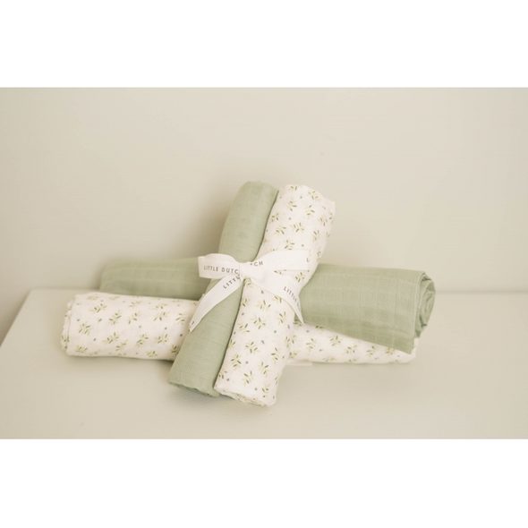 LITTLE DUTCH KOŠÍK TEXTILNÍ OBOUSTRANNÝ VELKÝ BLUEBERRY LEAVES - ORGANIZÉRY NA PŘEBALOVACÍ PULT - PŘEBALOVÁNÍ