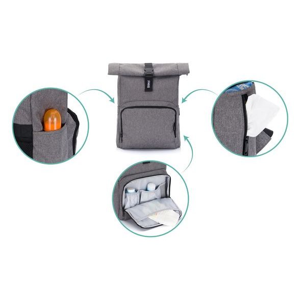 FILLIKID BATOH NA PLENY TOKIO GREY MELANGE - PŘEBALOVACÍ BATOHY - KOČÁRKY A PŘÍSLUŠENSTVÍ