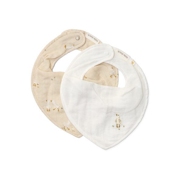 LITTLE DUTCH BRYNDÁČEK BANDANA 2 KS HUSA NEWBORN NATURALS - BRYNDÁKY - KRMENÍ