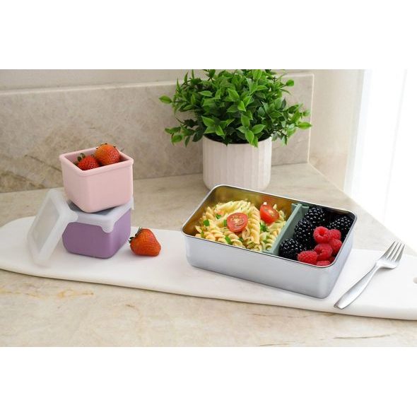 MELII NEREZOVÝ BENTO BOX 740 ML SE SILIKONOVÝM VÍKEM - ZELENÝ - USKLADNĚNÍ JÍDLA - KRMENÍ