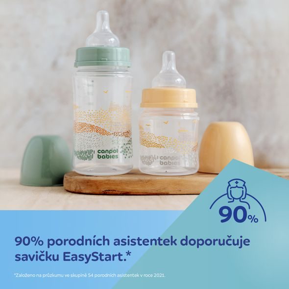 CANPOL BABIES ANTIKOLIKOVÁ LAHEV EASYSTART MOUNTAINS 240ML BÉŽOVÁ - KOJENECKÉ LAHVE - KRMENÍ