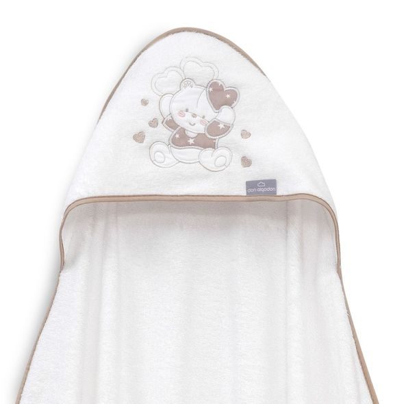 INTERBABY OSUŠKA MEDVÍDEK SE SRDÍČKY - BÍLOKRÉMOVÁ - OSUŠKY A DĚTSKÉ ŽUPANY - KOUPÁNÍ A ZDRAVÍ