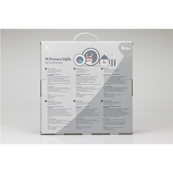 INTERBABY JÍDELNÍ SET INDIÁN +6M - ŠEDÝ - VÝHODNÉ SADY - KRMENÍ