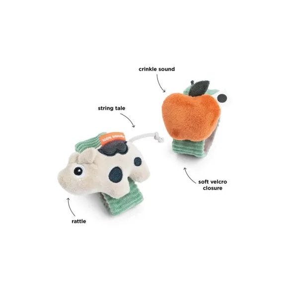 DONE BY DEER SET 2KS CHRASTÍTEK NA ZÁPĚSTÍ DOTTI - ZELENÉ - CHRASTÍTKA - PRO DĚTI