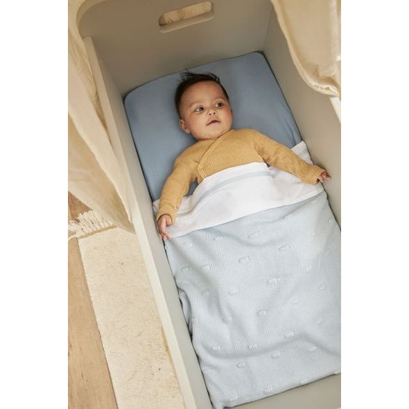 MEYCO DEKA KNOTS - LIGHT BLUE - DĚTSKÉ DEKY PRO MIMINKA - SPINKÁNÍ