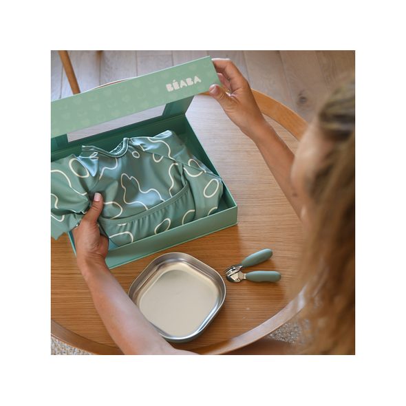 BEABA JÍDELNÍ SADA PRO NEJMENŠÍ SAGE GREEN - VÝHODNÉ SADY - KRMENÍ