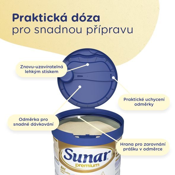 SUNAR 6X PREMIUM 2 MLÉKO POKRAČOVACÍ 700G - KOJENECKÁ MLÉKA - KRMENÍ