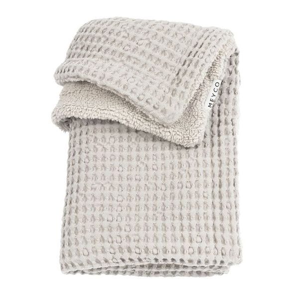 MEYCO DEKA WAFFLE TEDDY FLEECE - GREIGE - DĚTSKÉ DEKY PRO MIMINKA - SPINKÁNÍ