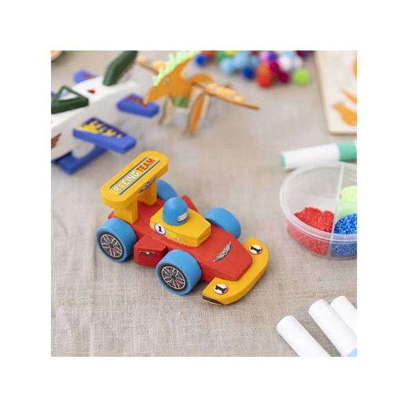 CREATIV COMPANY KREATIVNÍ SADA ZÁVODNÍ AUTO DŘEVĚNÉ - VÝTVARNÉ POMŮCKY A HRAČKY - PRO DĚTI