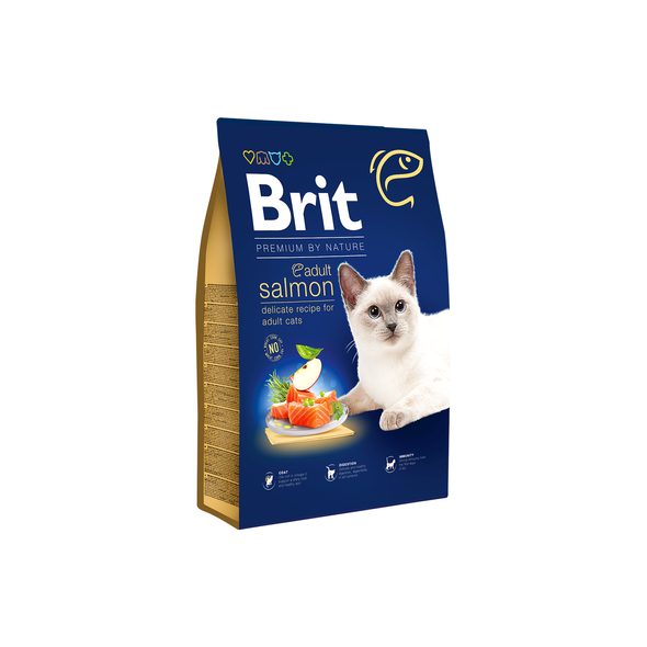 BRIT PREMIUM BY NATURE CAT. ADULT SALMON 300G/800G - GRANULE PRO KOČKY - CHOVATELSKÉ POTŘEBY MALVÍKZOO