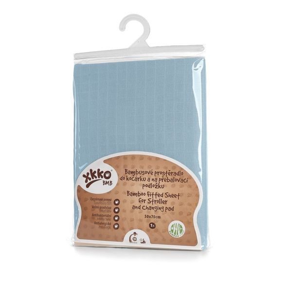 KIKKO BAMBUSOVÉ PROSTĚRADLO S GUMOU XKKO BMB 50X70 BABY BLUE - PLACHTY - SPINKÁNÍ