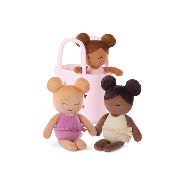 LULLA BABY PANENKY PLYŠOVÉ DO VANY V KOŠÍKU PINK - HRAČKY DO VANY - PRO DĚTI