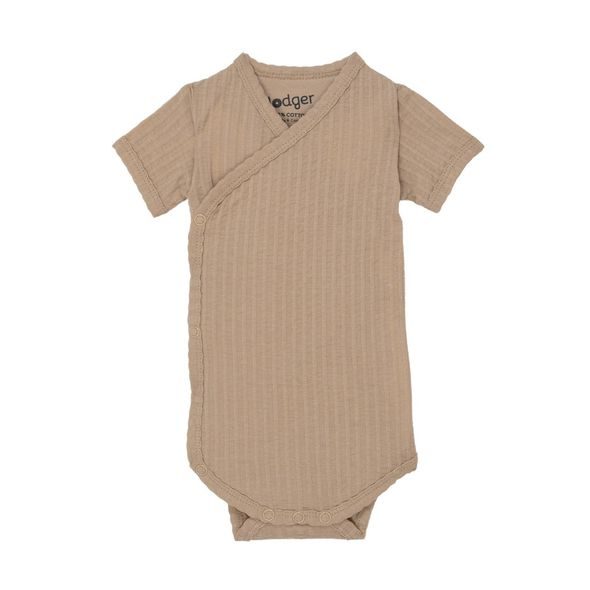 LODGER ROMPER SS SEERSUCKER BEIGE 80 - BODY - PRO DĚTI