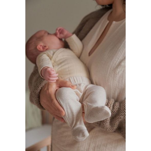 LODGER TEPLÁČKY NOVOROZENECKÉ MELANGE BIRCH VEL. 50 - KALHOTKY A TEPLÁČKY - PRO DĚTI