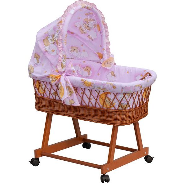 SCARLETT PROUTĚNÝ KOŠÍK NA MIMINKO S BOUDIČKOU MRÁČEK RŮŽOVÁ - KOŠÍKY A KOLÉBKY - SPINKÁNÍ