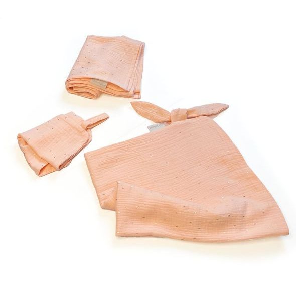 PINKIE SET MUSLIN APRICCOT - LÁTKOVÉ PLENY ALL IN ONE - PŘEBALOVÁNÍ