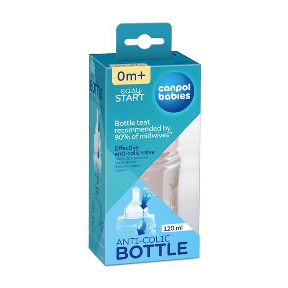 CANPOL BABIES LAHEV SE ŠIROKÝM HRDLEM ROYAL BABY 120ML RŮŽOVÁ - KOJENECKÉ LAHVE - KRMENÍ