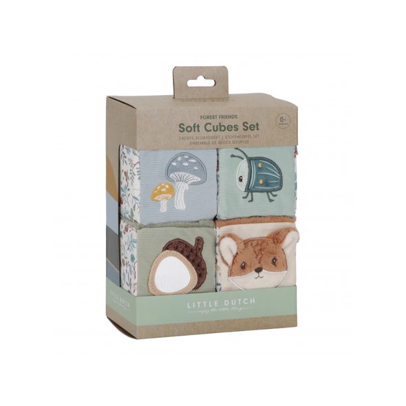LITTLE DUTCH KOSTKY TEXTILNÍ 4 KS FOREST FRIENDS - CHRASTÍTKA - PRO DĚTI