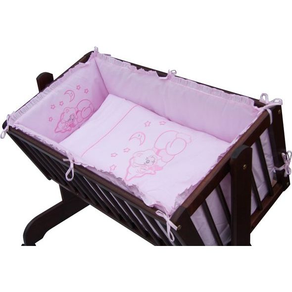 SCARLETT SOUPRAVA DO KOLÉBKY MĚSÍČEK- RŮŽOVÁ - POVLEČENÍ DO POSTÝLKY - SPINKÁNÍ