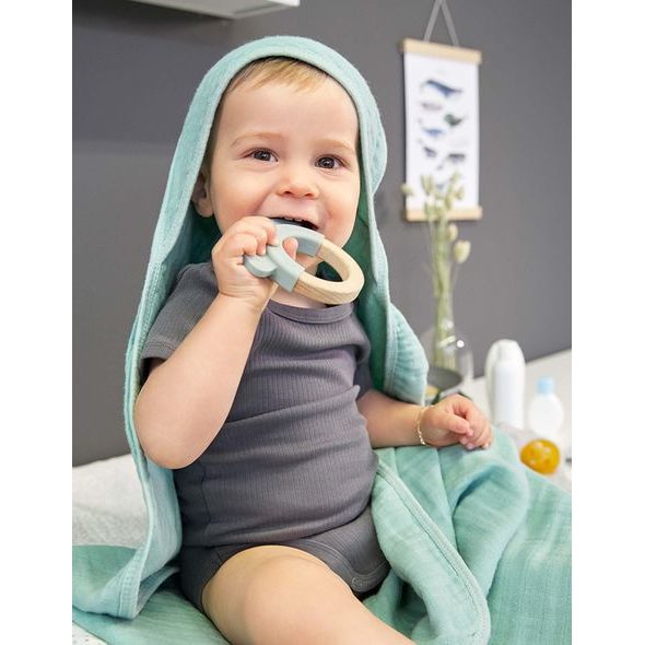 LÄSSIG TEETHER RING WOOD/SILICONE - KOUSÁTKA - PRO DĚTI