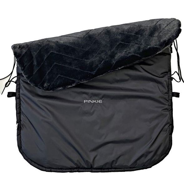 PINKIE ZATEPLENÁ STAHOVACÍ DEKA PINKIE FUR BLACK - NÁNOŽNÍKY - KOČÁRKY A PŘÍSLUŠENSTVÍ