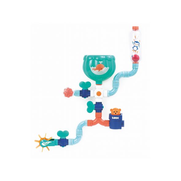 LUDI VODNÍ MLÝNEK S POTRUBÍM MEDVÍDEK - HRAČKY DO VANY - PRO DĚTI