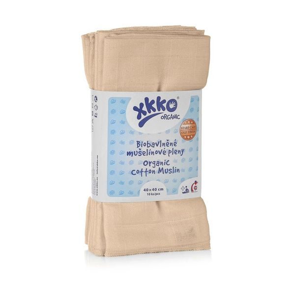 KIKKO ORGANIC DĚTSKÉ PLENY Z BIOBAVLNY ORGANIC 40X40 STARÉ ČASY NATURAL - LÁTKOVÉ PLENY SKLÁDANÉ - PŘEBALOVÁNÍ
