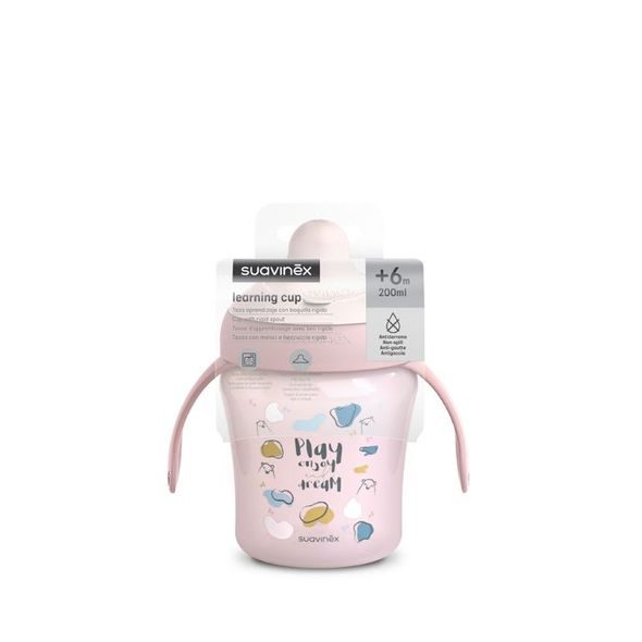 SUAVINEX NEROZLITNÝ HRNÍČEK BEAR 200 ML RUŽOVÁ - DĚTSKÉ HRNEČKY - KRMENÍ