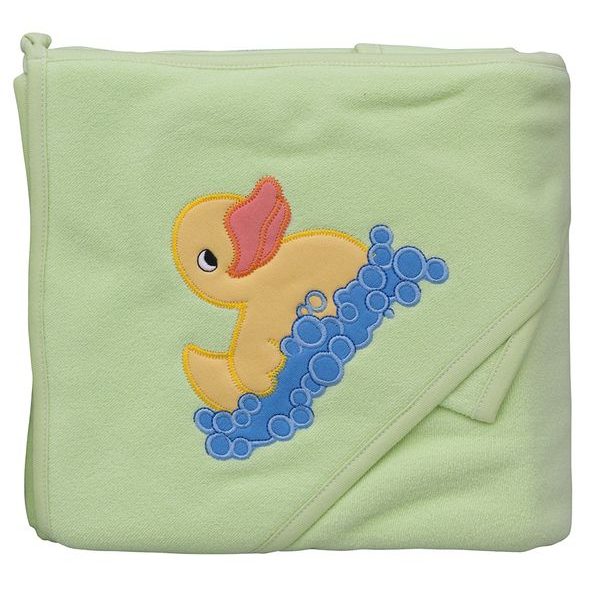 SCARLETT FROTÉ RUČNÍK S KAPUCÍ KAČENKA ZELENÁ - OSUŠKY A DĚTSKÉ ŽUPANY - KOUPÁNÍ A ZDRAVÍ