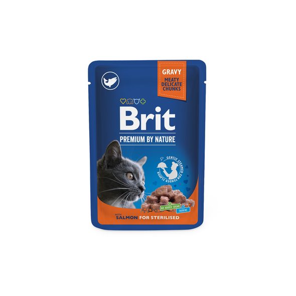 BRIT PREMIUM CAT POUCHES FOR STERILIZED 100G - KAPSIČKY PRO KOČKY - CHOVATELSKÉ POTŘEBY MALVÍKZOO