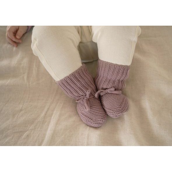 LODGER SLIPPER KNIT ROSE 0 - 6 MĚSÍCŮ - KOJENECKÉ CAPÁČKY - PRO DĚTI